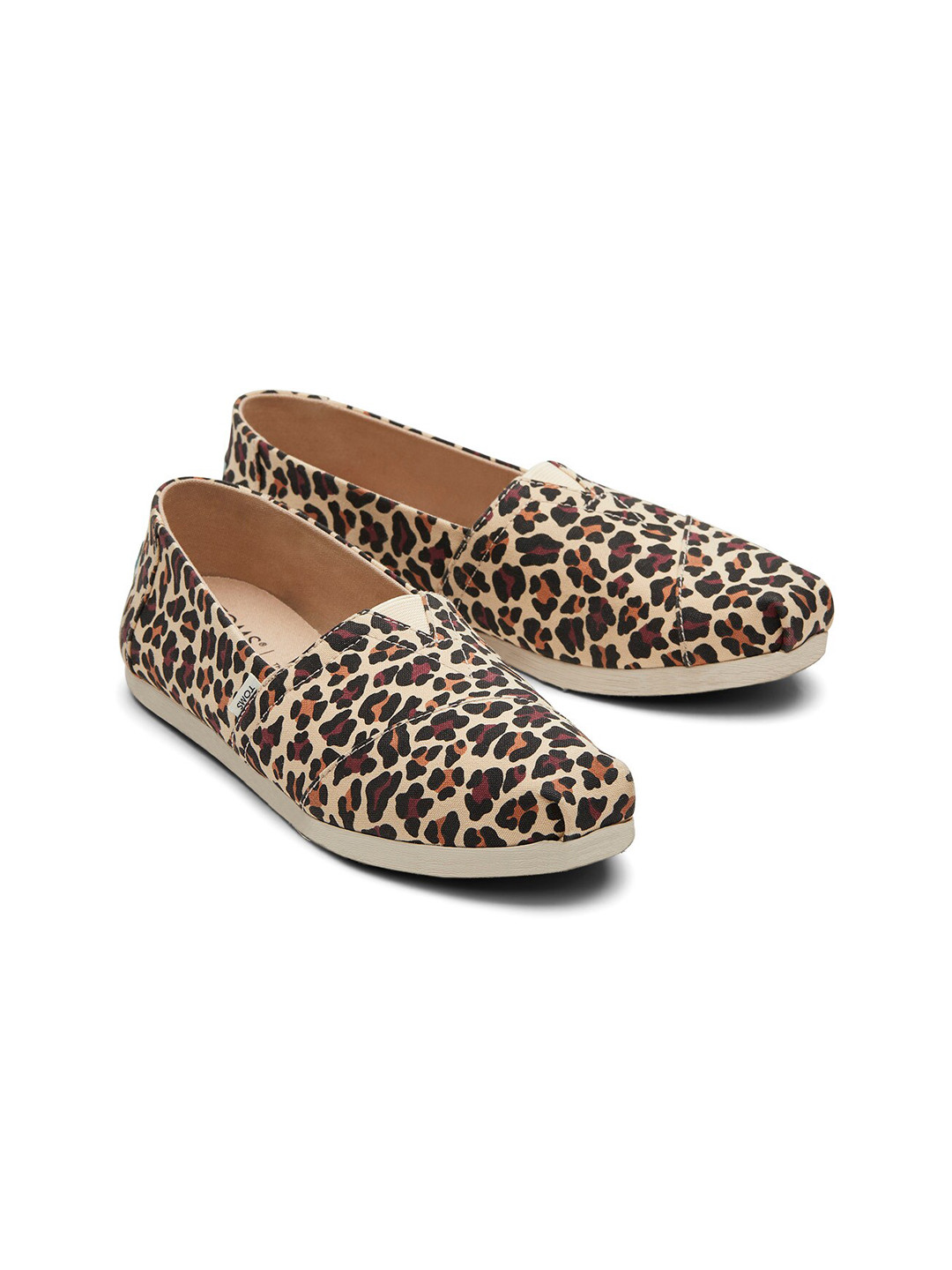 TOMS Women Beige Leopard Print Alpargata Espadrille
