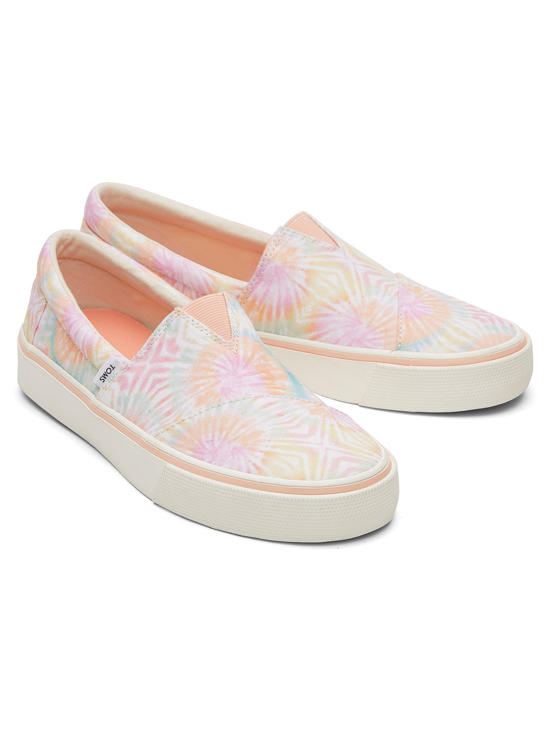 TOMS Women Pink Alpargata Tie & Dye Canvas Loafers