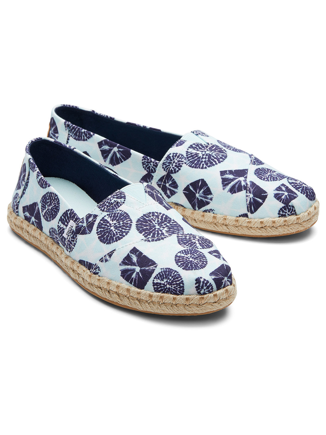 TOMS Women Blue Batik Printed Alpargata Rope Espadrilles