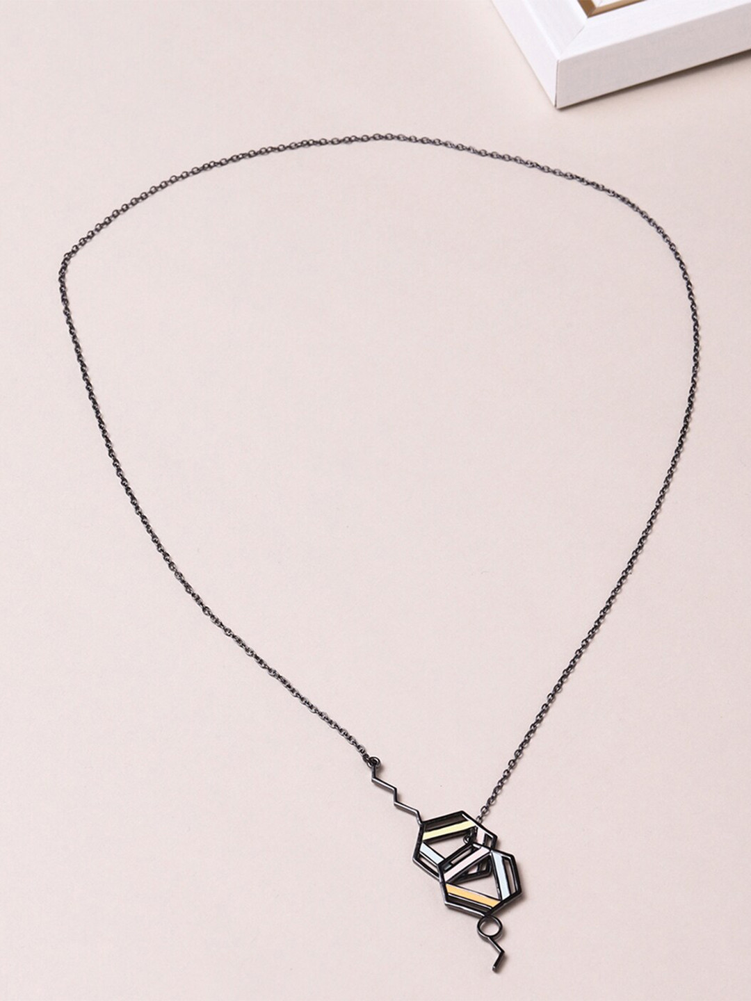 Voylla Black Brass Rhodium-Plated Chain