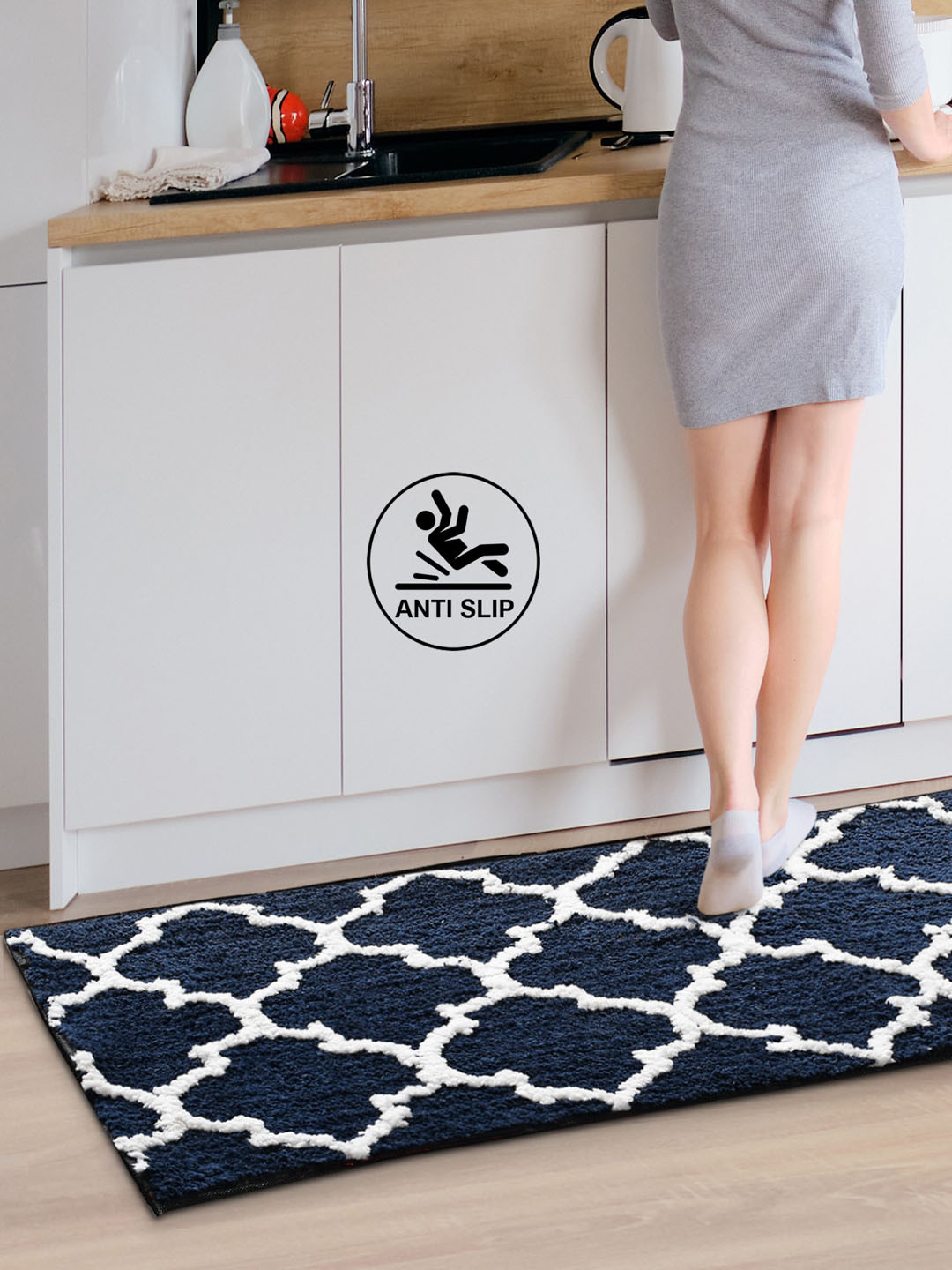 AAZEEM Blue Printed Floor Runner