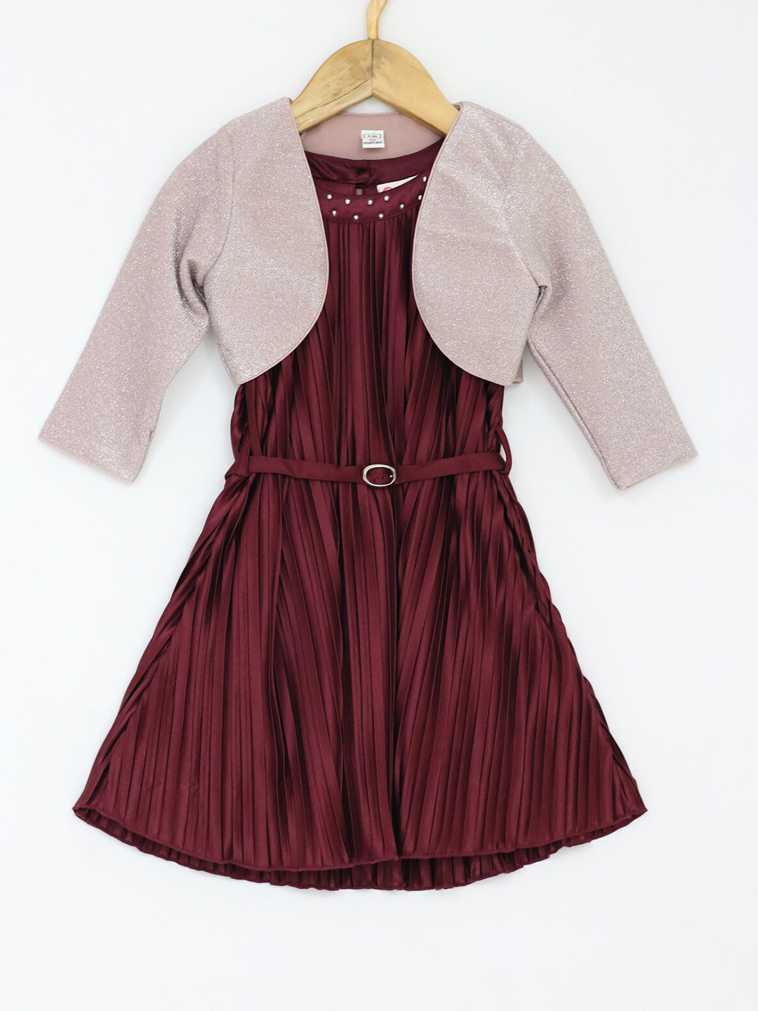 Peppermint Maroon Satin Dress