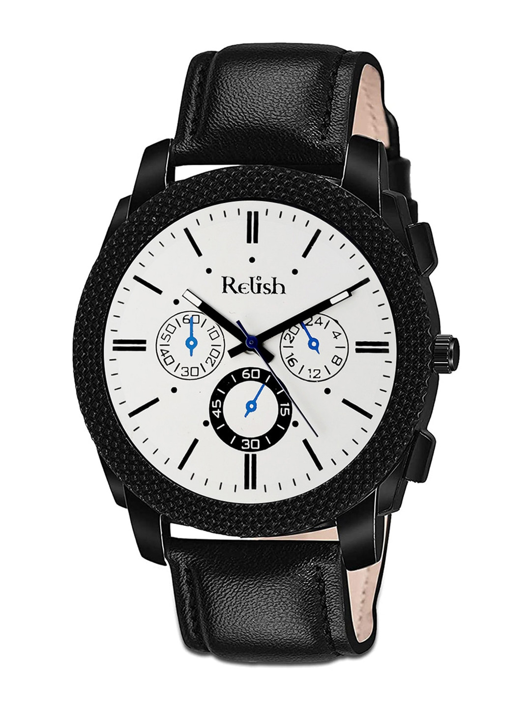 Relish Men White Dial & Black Straps Analogue Watch RE-BB1113