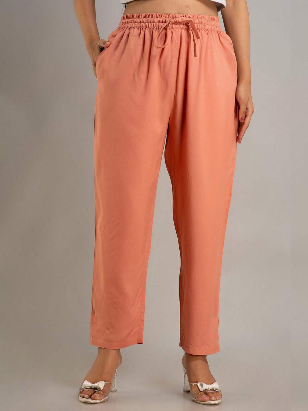 DORIYA Women Pink Knitted Palazzos