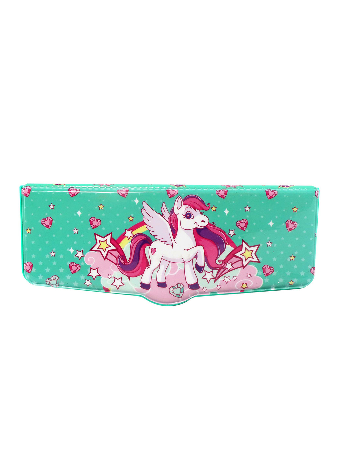 Smily Kiddos Kids Green Star Unicorn Printed Pop Out Pencil Box