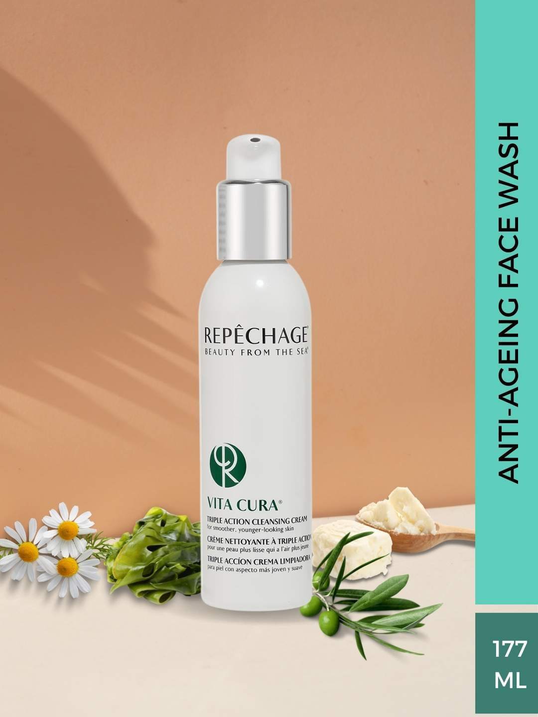 Repechage Vita Cura Triple Action Anti-Aging Cleansing Cream with Seaweed Extract - 177 ml