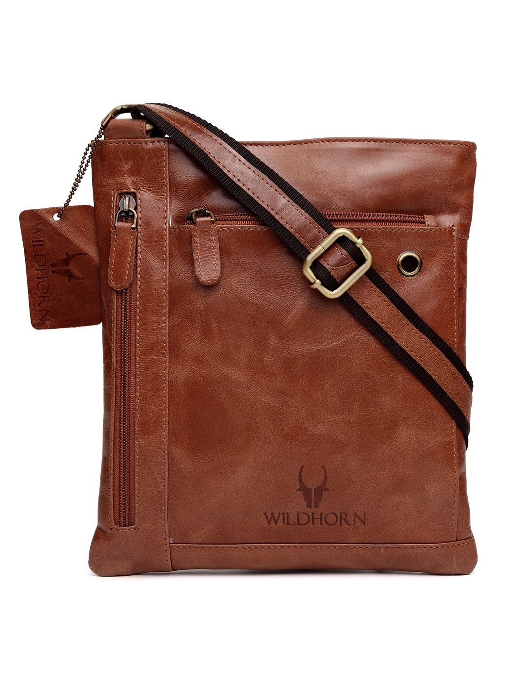Buy WildHorn Men Tan Brown Genuine Leather Messenger Bag
