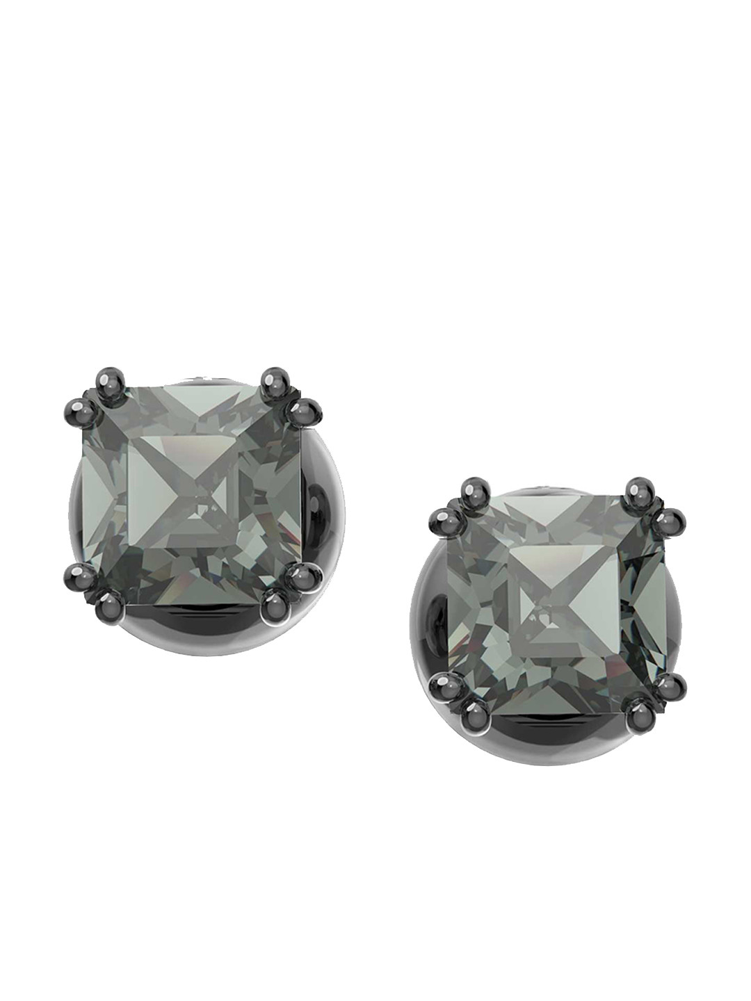SWAROVSKI Grey Crystal-Studded Stud Earrings