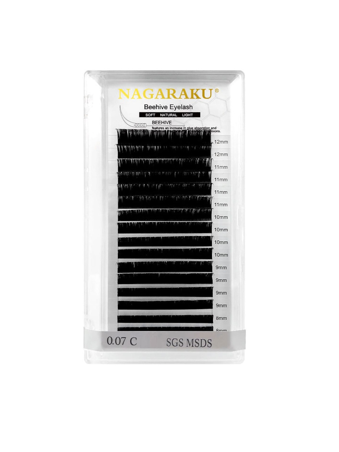 NAGARAKU Laser Beehive Longer Lasting 16 Rows Eyelash Extension - Curl D