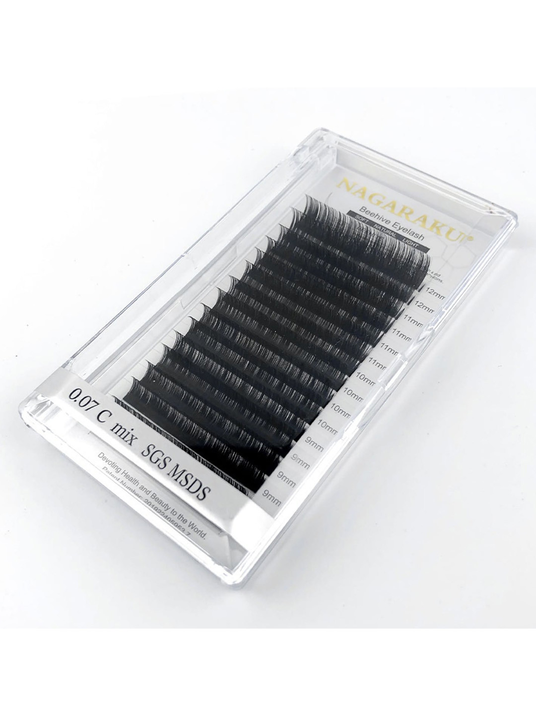 NAGARAKU Laser Beehive Longer Lasting 16 Rows Eyelash Extension - Curl D - 0.07/9