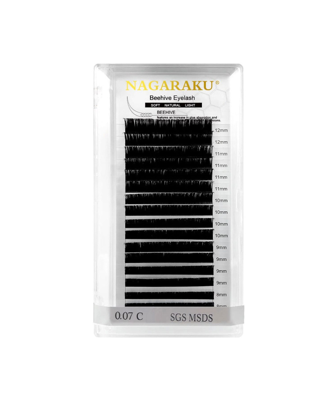 NAGARAKU Laser Beehive Longer Lasting 16 Rows Eyelash Extension - Curl C - 0.12/10