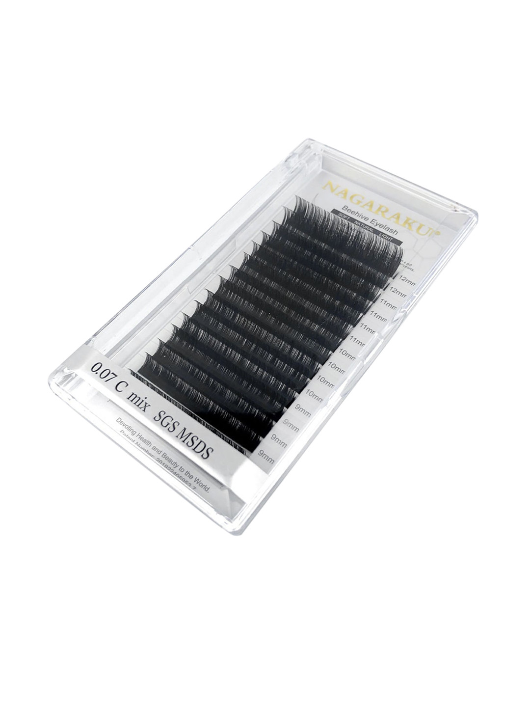 NAGARAKU Laser Beehive Longer Lasting 16 Rows Eyelash Extension - Curl D - 0.12/7-15