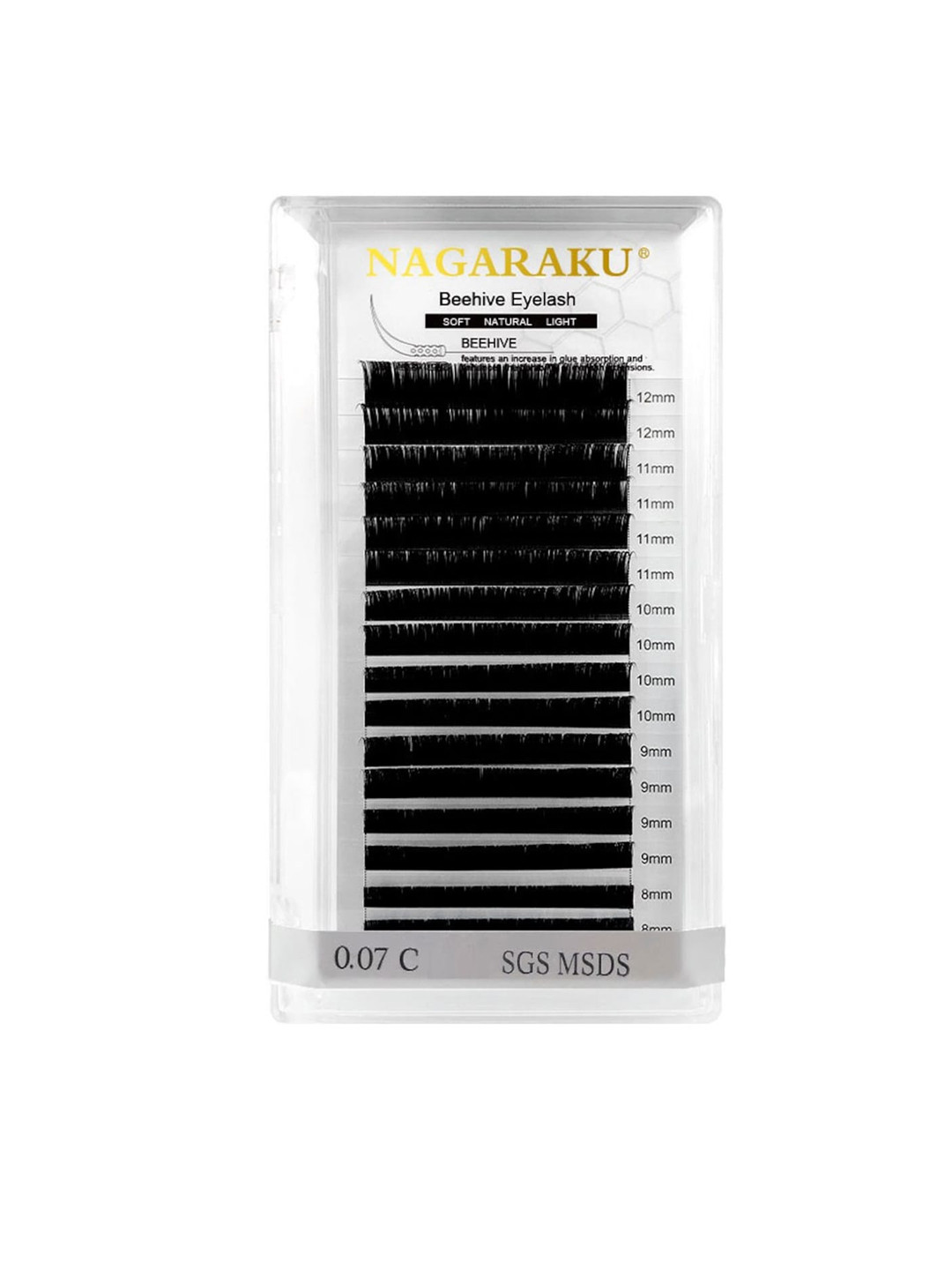 NAGARAKU Matte Black Laser Beehive Longer Lasting 16 Rows Eyelash Extension