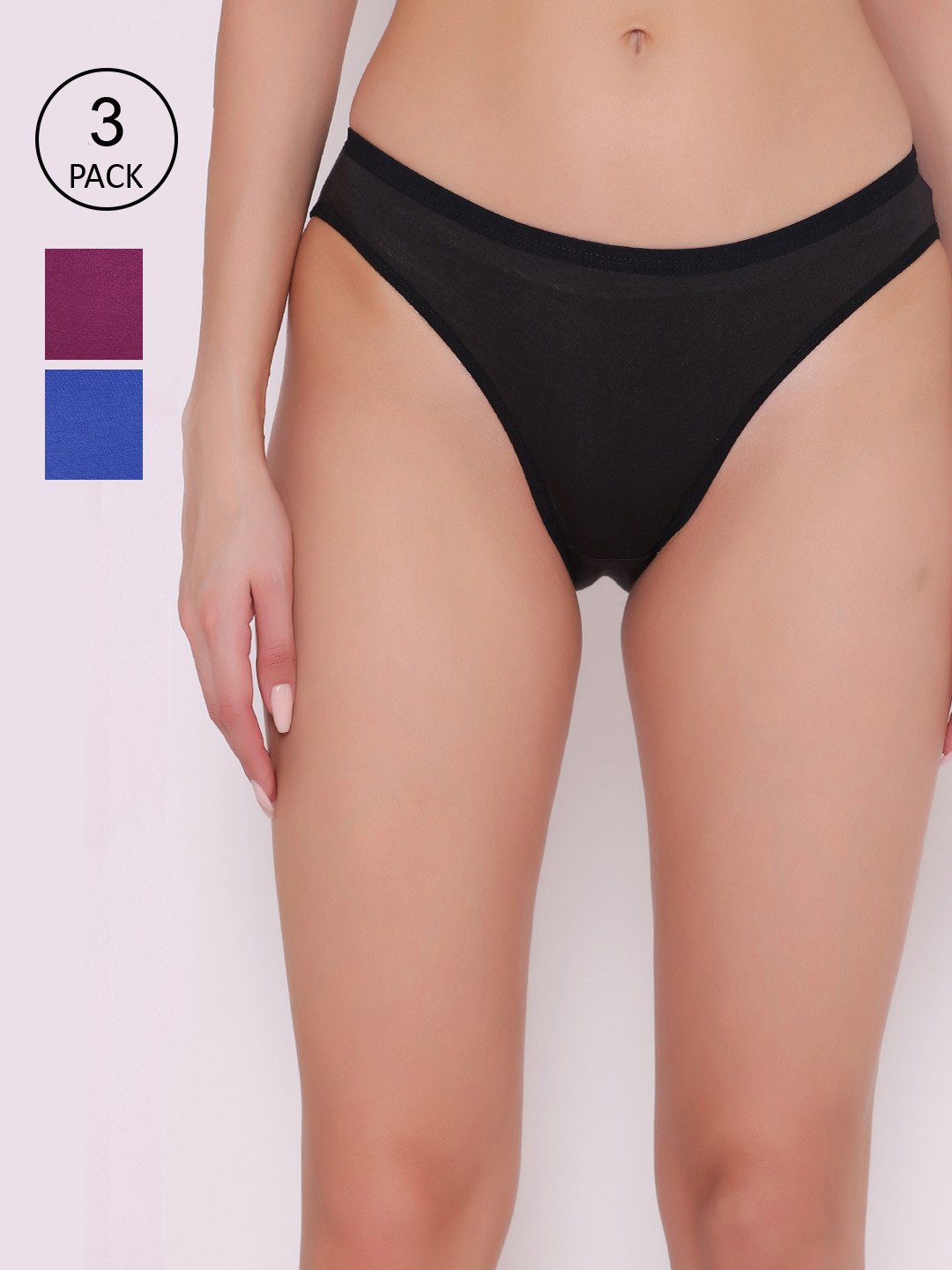 ABELINO Women Pack of 3 Assorted Basic Briefs