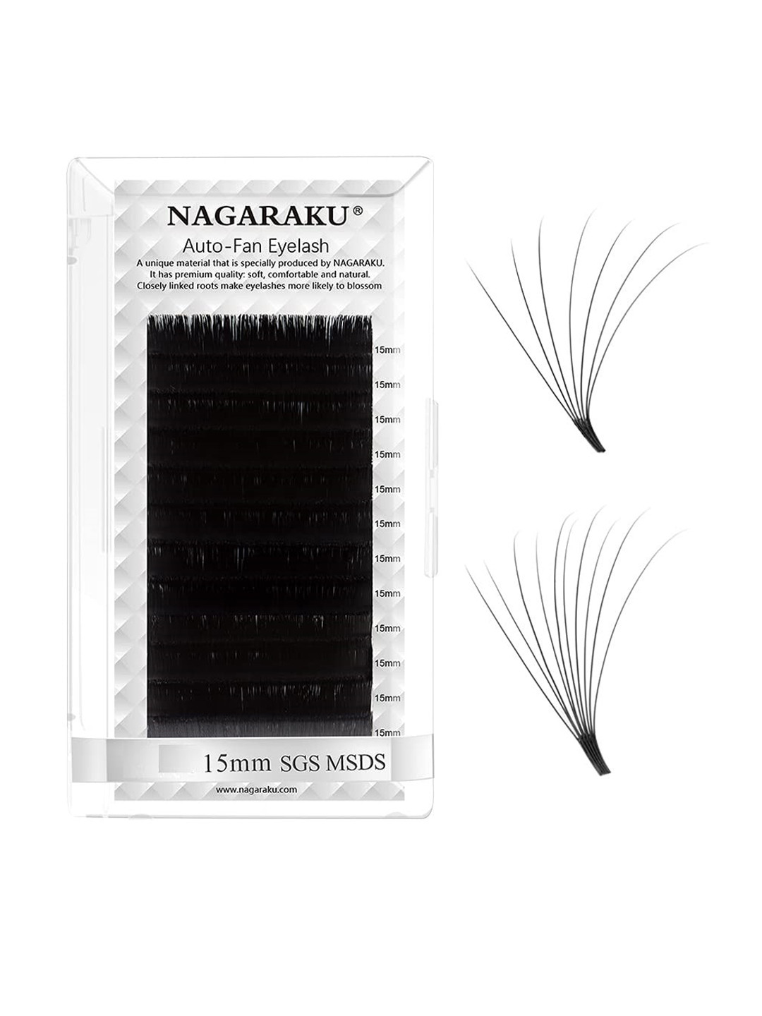 NAGARAKU Mega Volume 12 Rows Easy Fanning Auto Fans Eyelash Extension - Curl C
