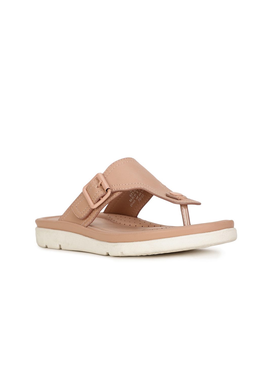 Bata comfit Women Pink Open Toe Flats with Laser Cuts