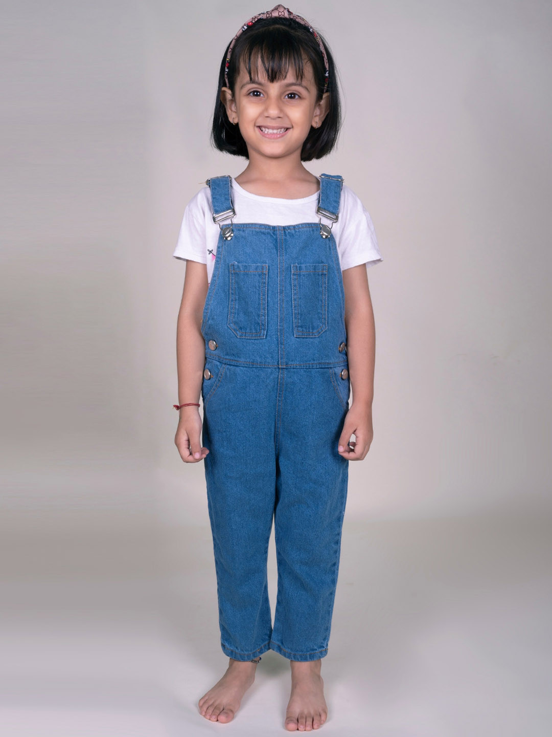 Jungleebilli Kids Blue Solid Dungaree