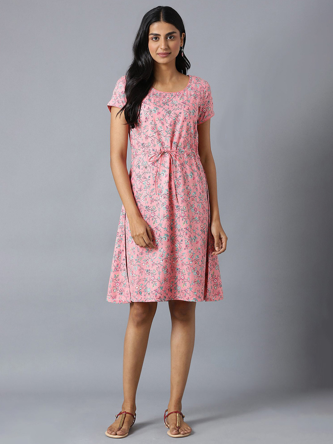 AURELIA Pink Floral Chiffon Dress