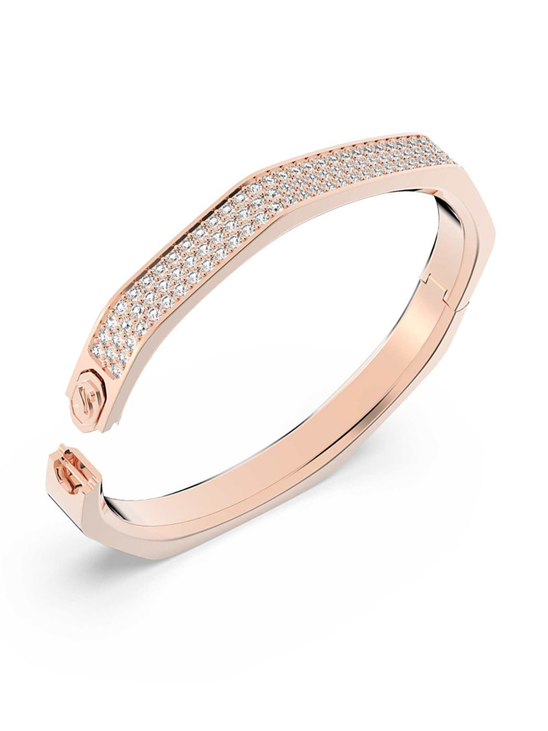 SWAROVSKI Rose Gold-Plated White Crystal-Studded Bangle