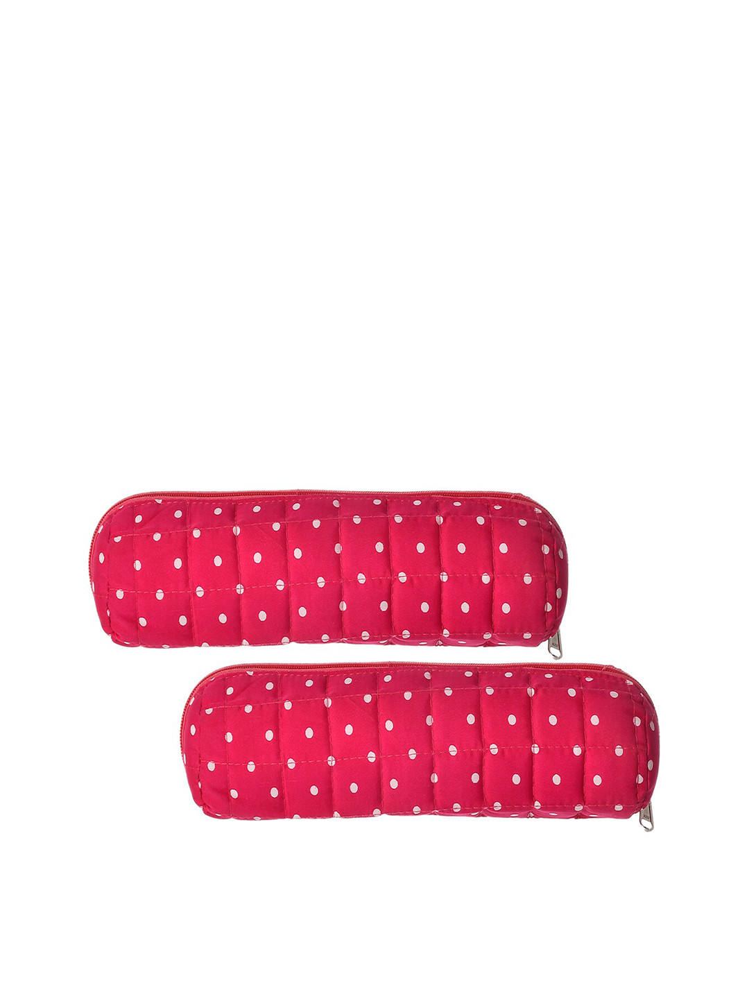 Kuber Industries Set Of 2 Dot Printed Cotton Jewellery Organizer