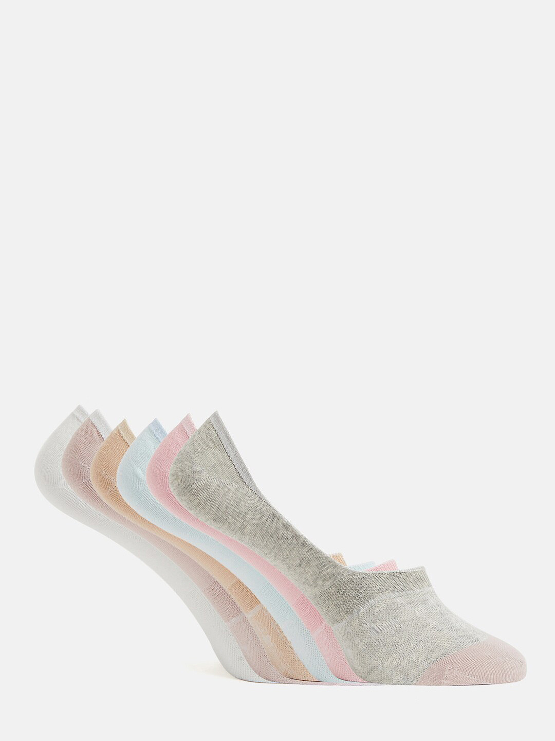 Camey Women Pack Of 6 Assorted Shoe Liners Cotton Socks