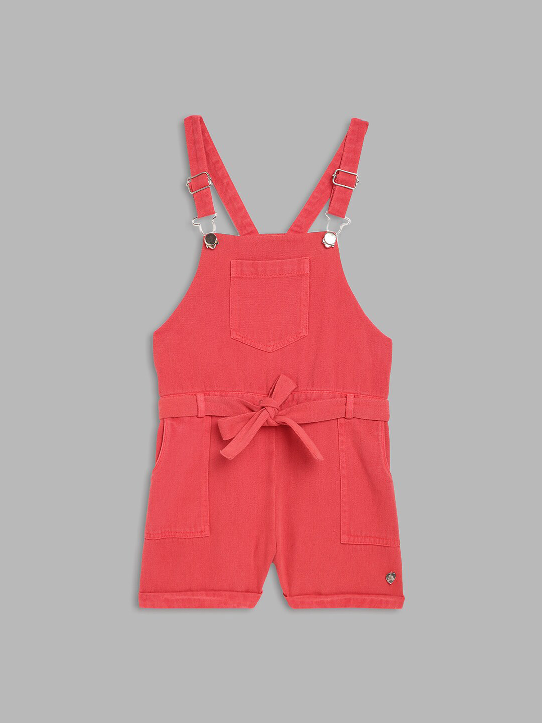 Blue Giraffe Girls Red Basic Jumpsuit
