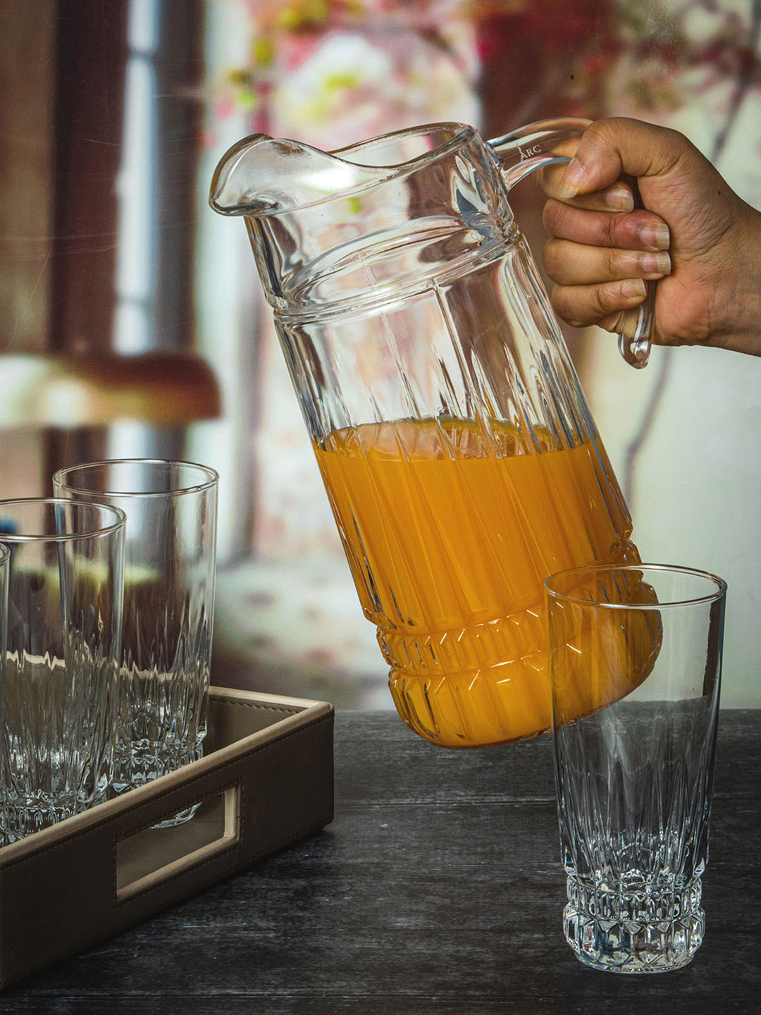 Luminarc Set Of 7 Transparent Solid Glasses With Jug