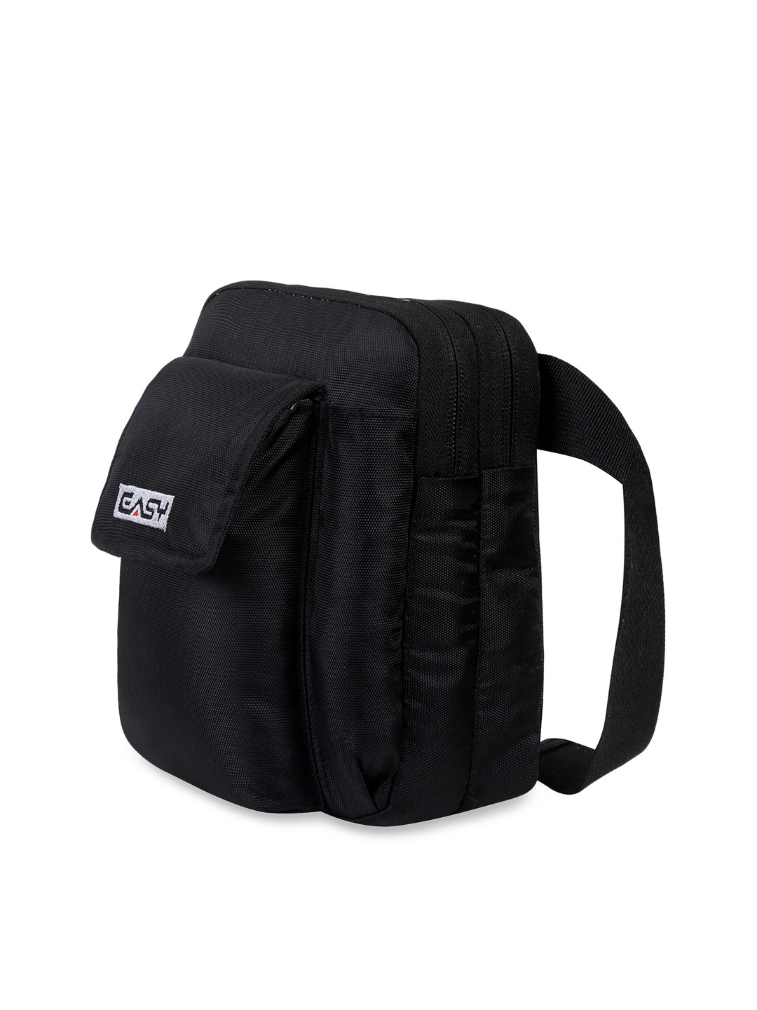 EASY Black Oversized Structured Handheld Bag with Tasselled