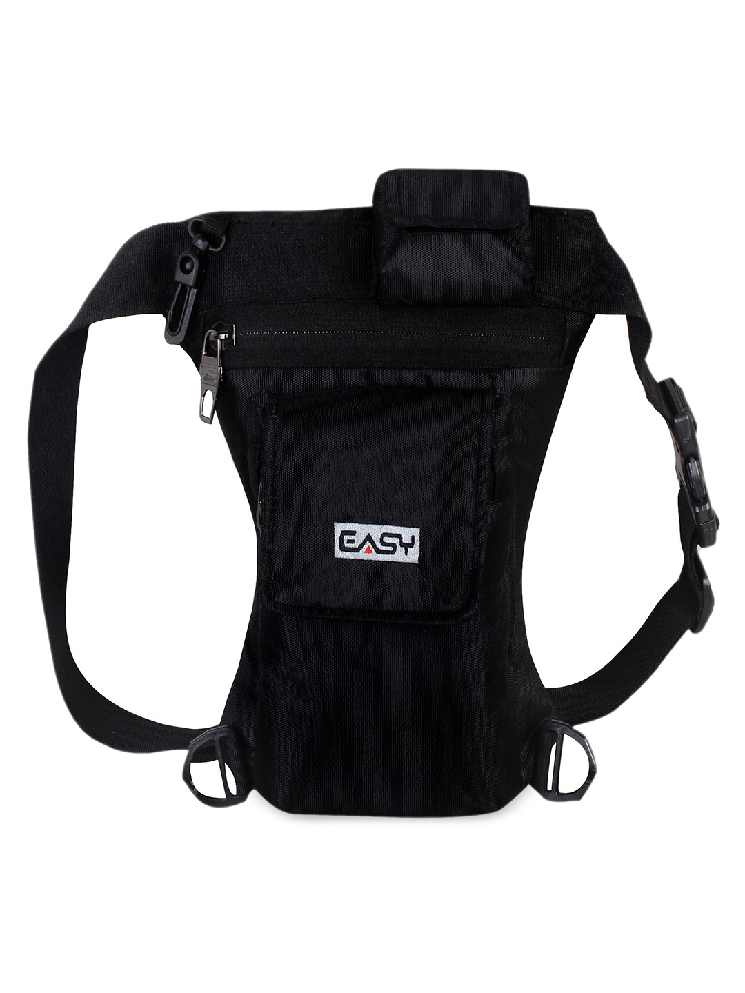 EASY Black Structured Sling Bag with Applique