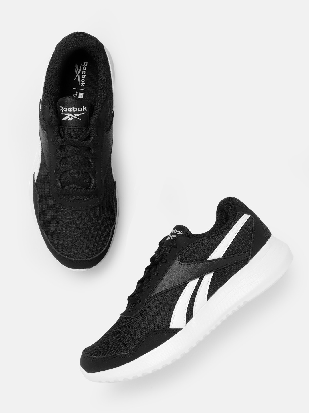 Reebok Men Black & White Woven Design Energen Lite Running Shoes