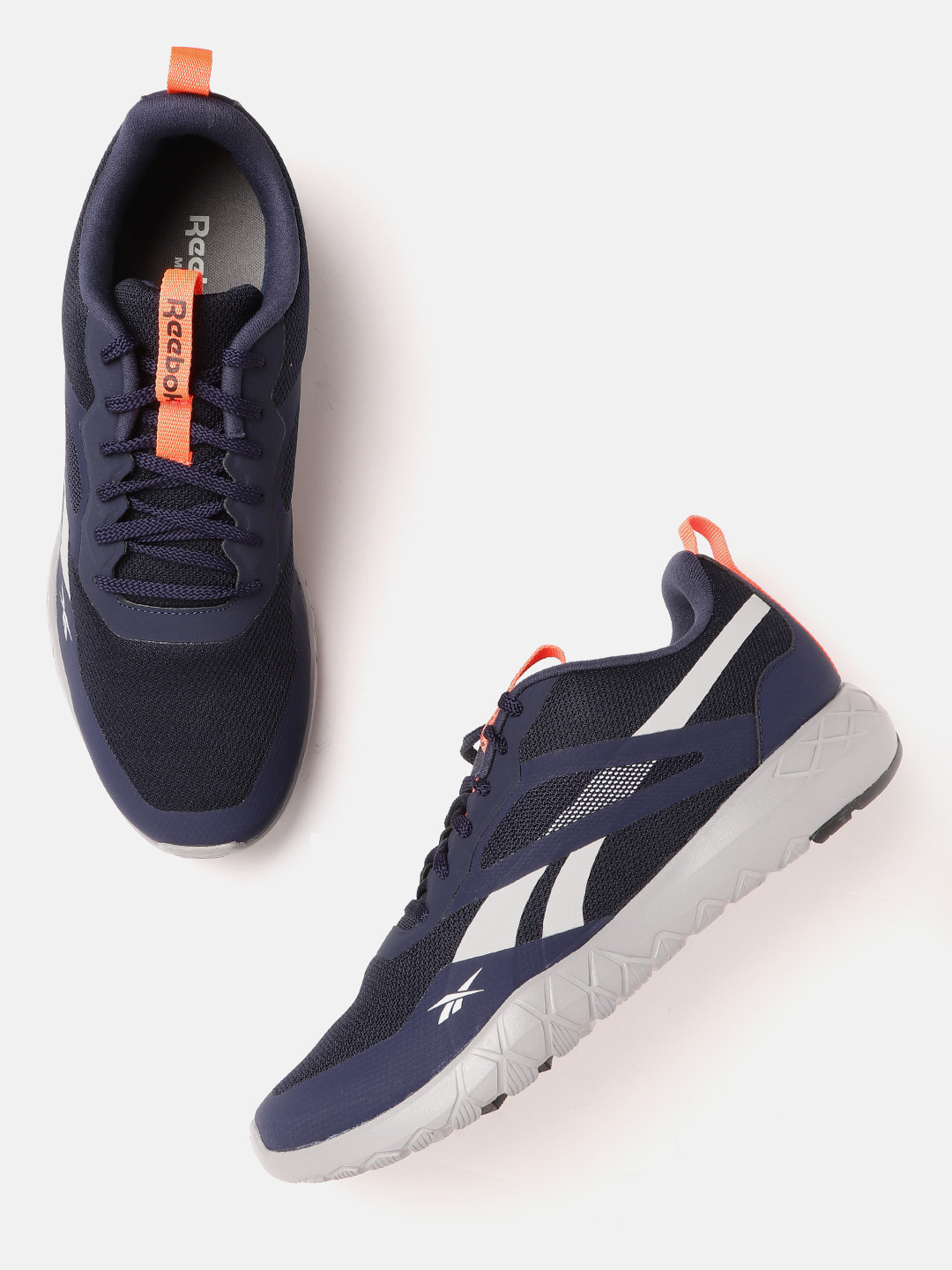 Reebok Men Navy Blue Woven Design Fairweather 2.0 Training or Gym Shoes