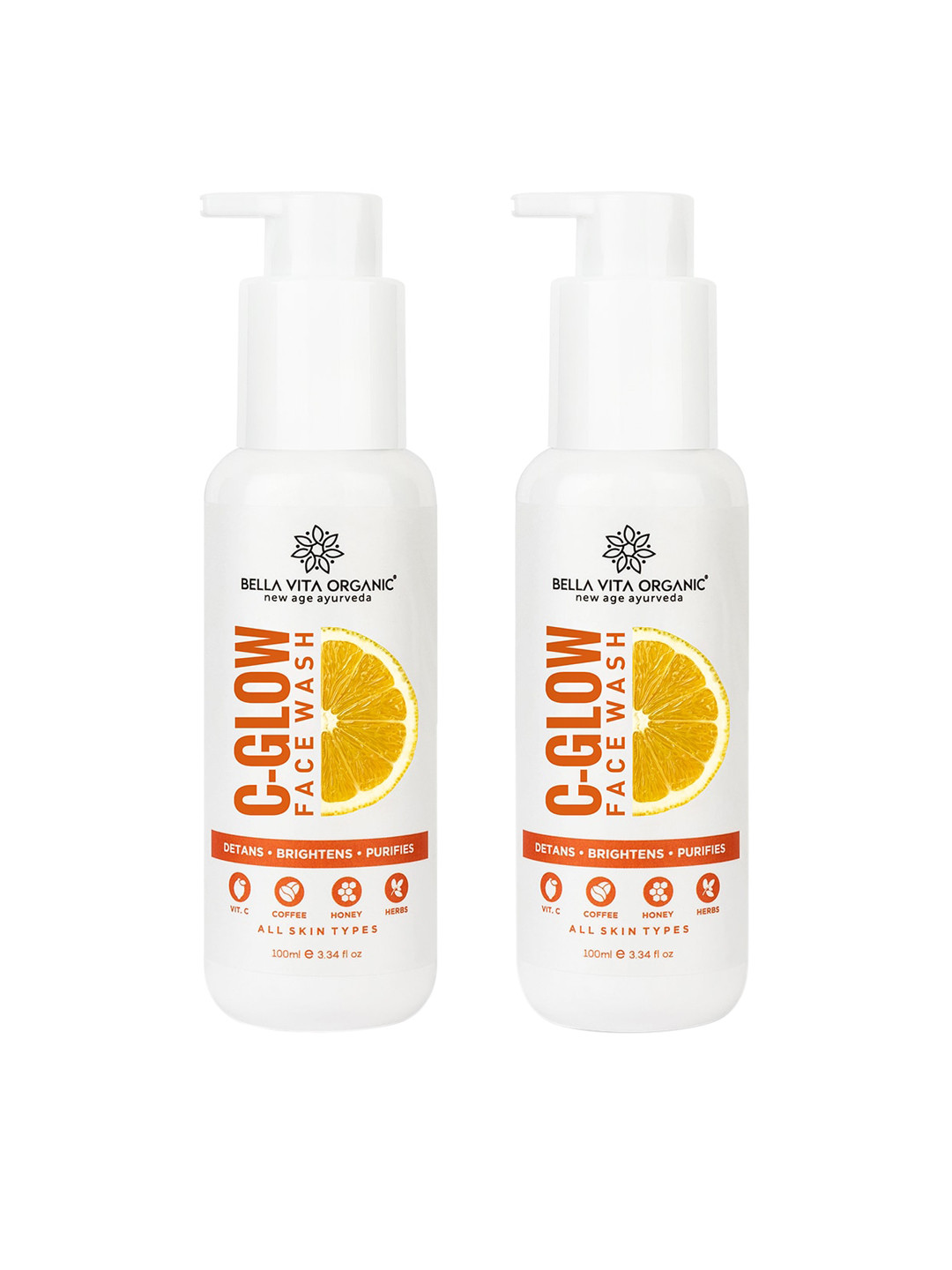 Bella Vita Organic Adults Set of 2 Vitamin C Glow Face Wash - 100 ml each