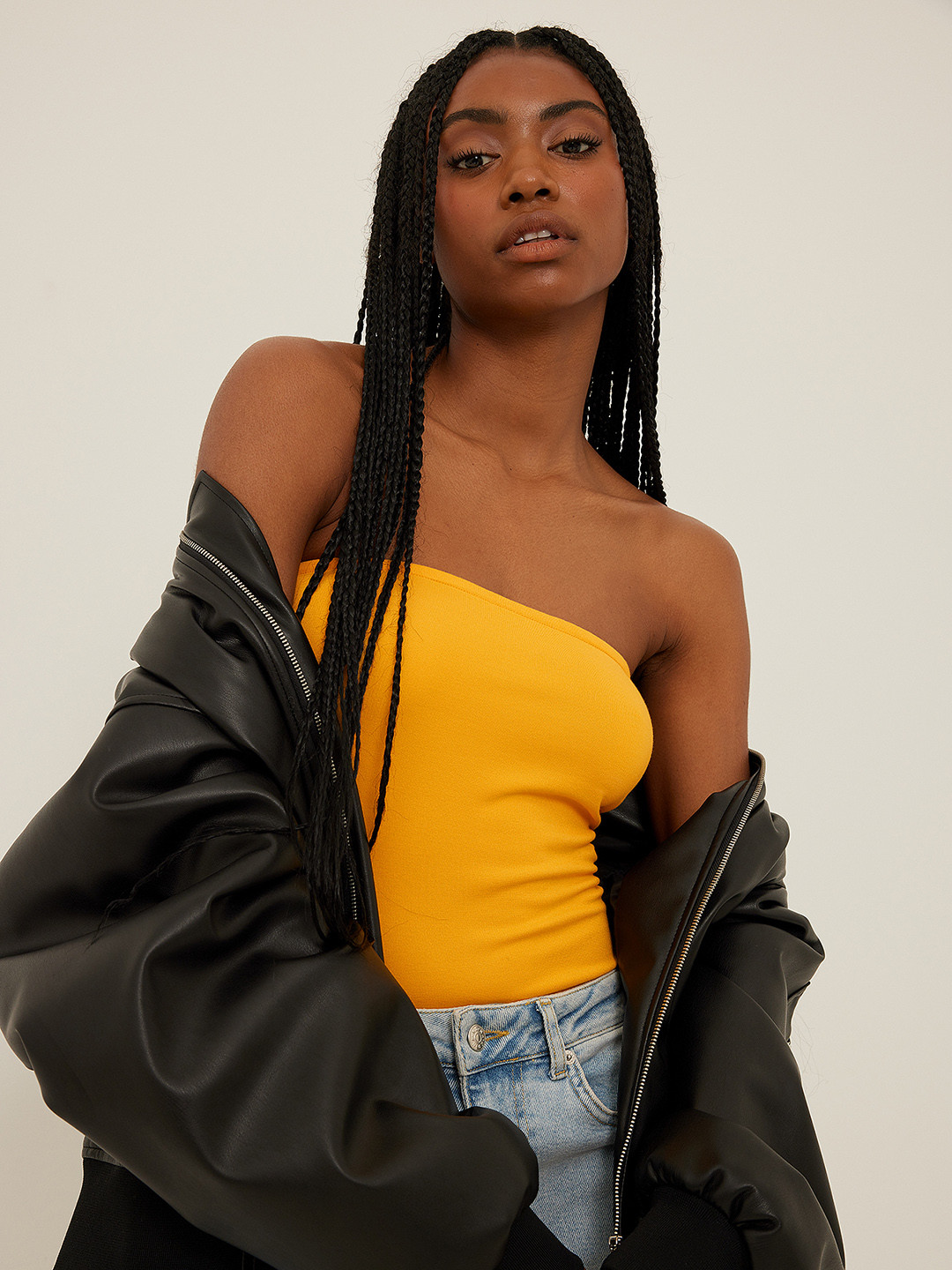 NA-KD Orange Solid Tube Top