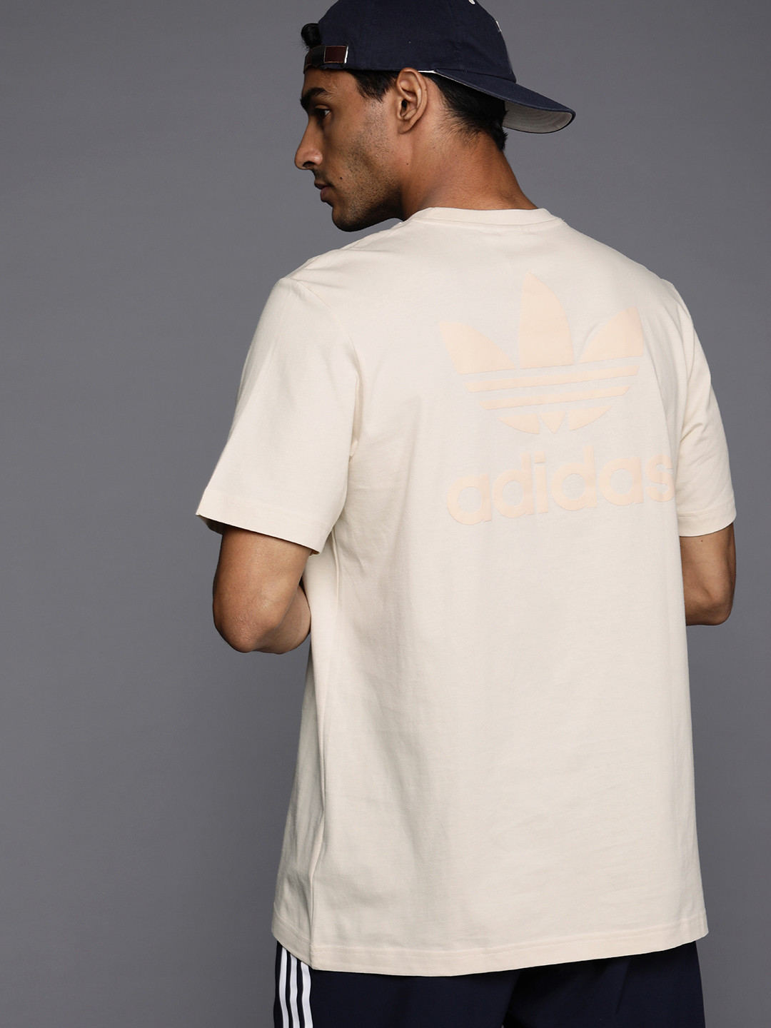 ADIDAS Originals Men Beige Printed Pure Cotton T-shirt