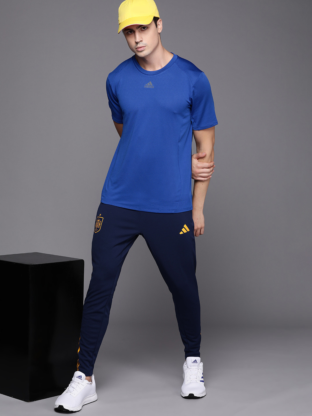 ADIDAS Men Blue Slim Fit HIIT Training T-shirt