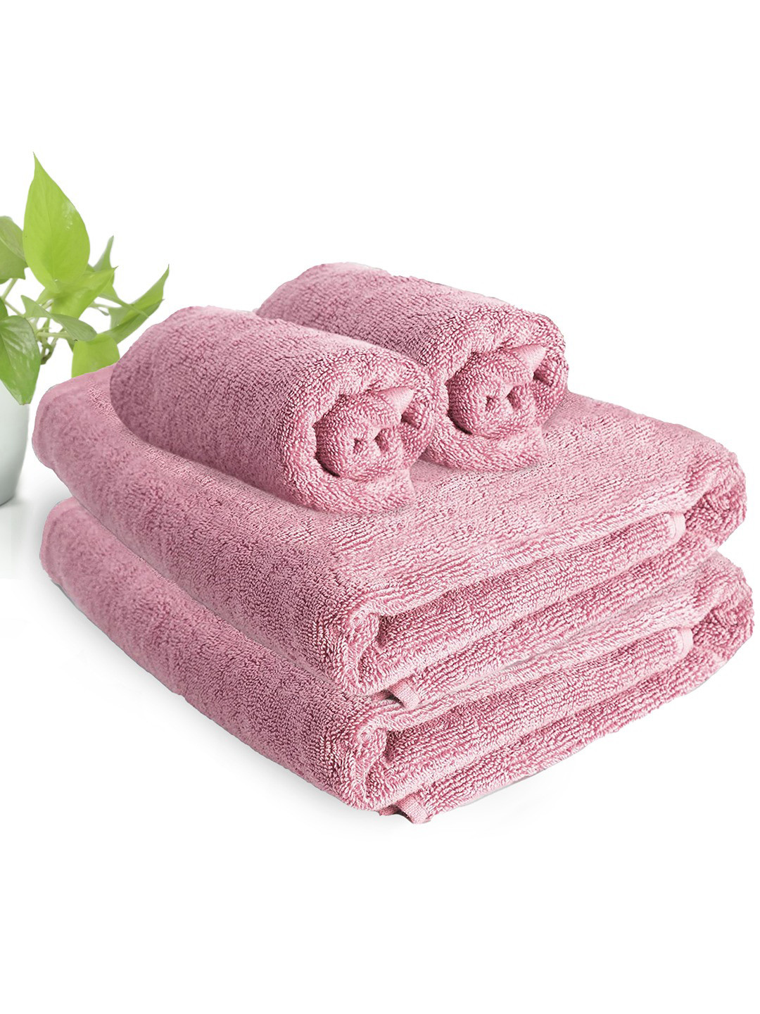 HEELIUM Pack of 4 Bamboo Super Soft & Quick Absorbent 2 Bath & 2 Hand 600 GSM Towel Set
