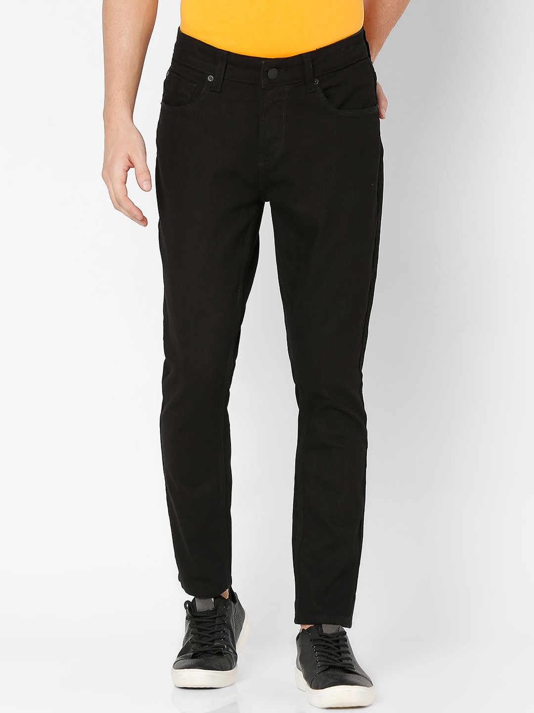 SPYKAR Men Black Kano Slim Fit Highly Distressed Jeans