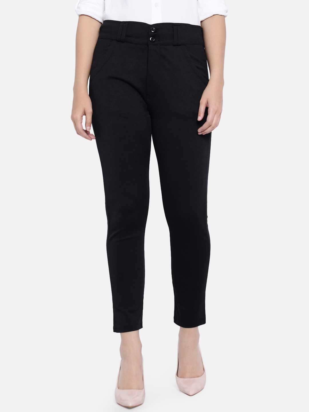 Buy Jet Black Trousers  Pants for Women by Fig Online  Ajiocom