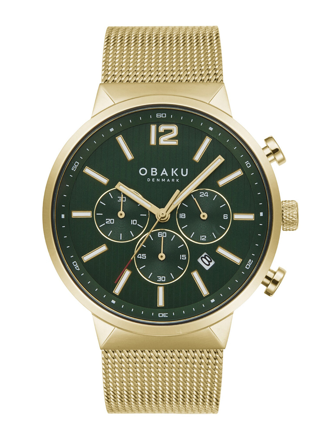 Obaku Men Brass Embellished Dial & Stainless Steel Bracelet Style Straps Analogue Watch