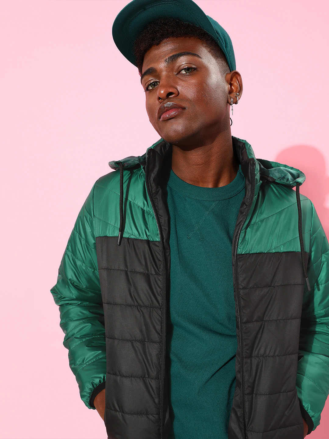 The Roadster Life Co. Men Colourblocked Hooded Padded Jacket