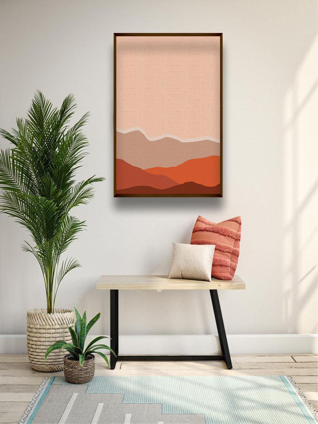 The Art House Red Abstract Painting Framed Wall Art