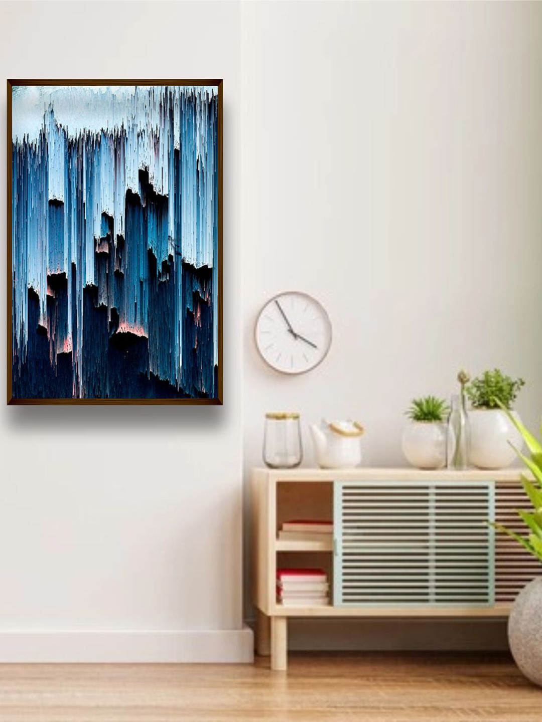 The Art House Blue & Black Abstract Framed Wall Painting