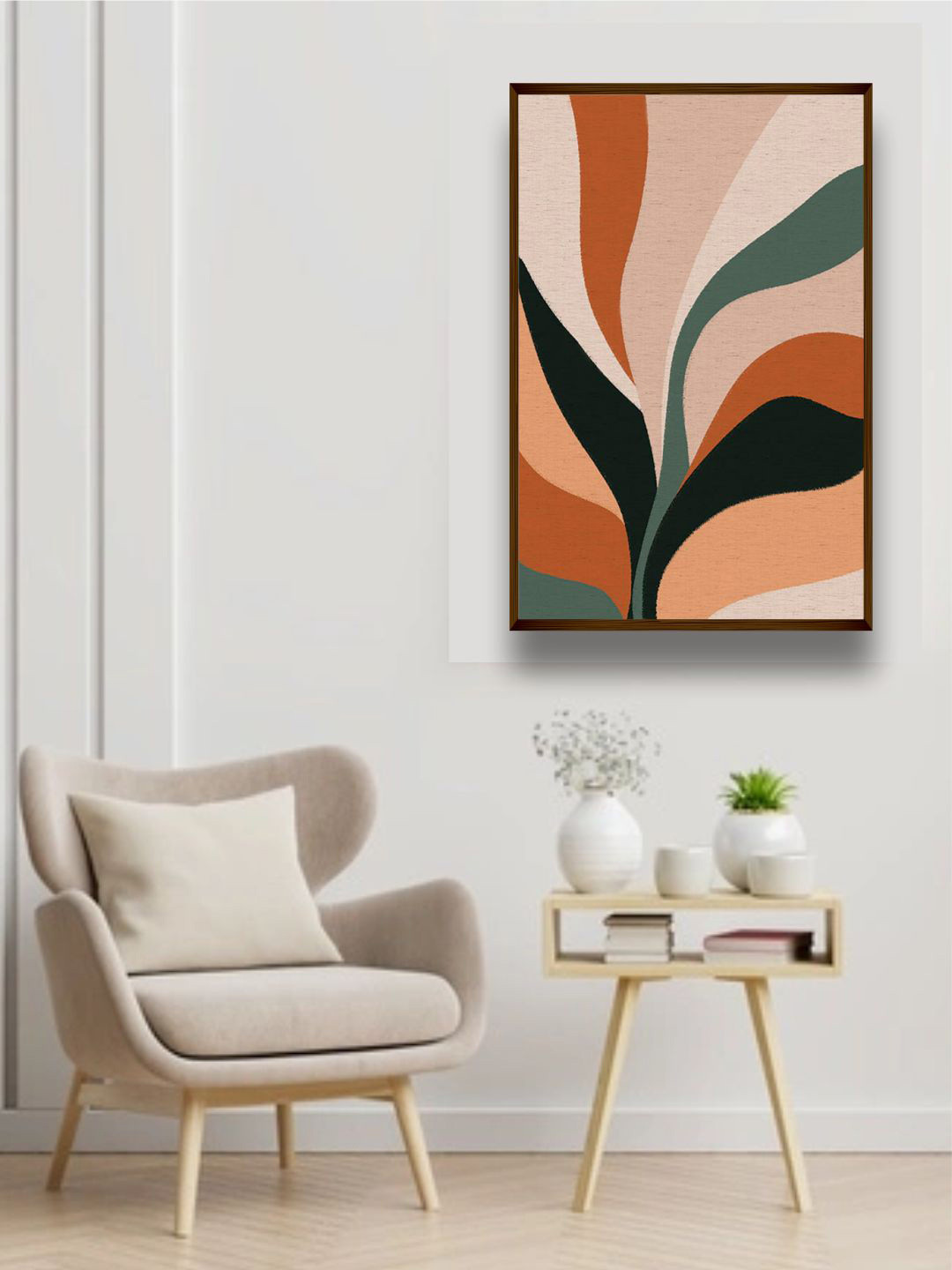 The Art House Pink and Orange Abstract Framed Wall Art