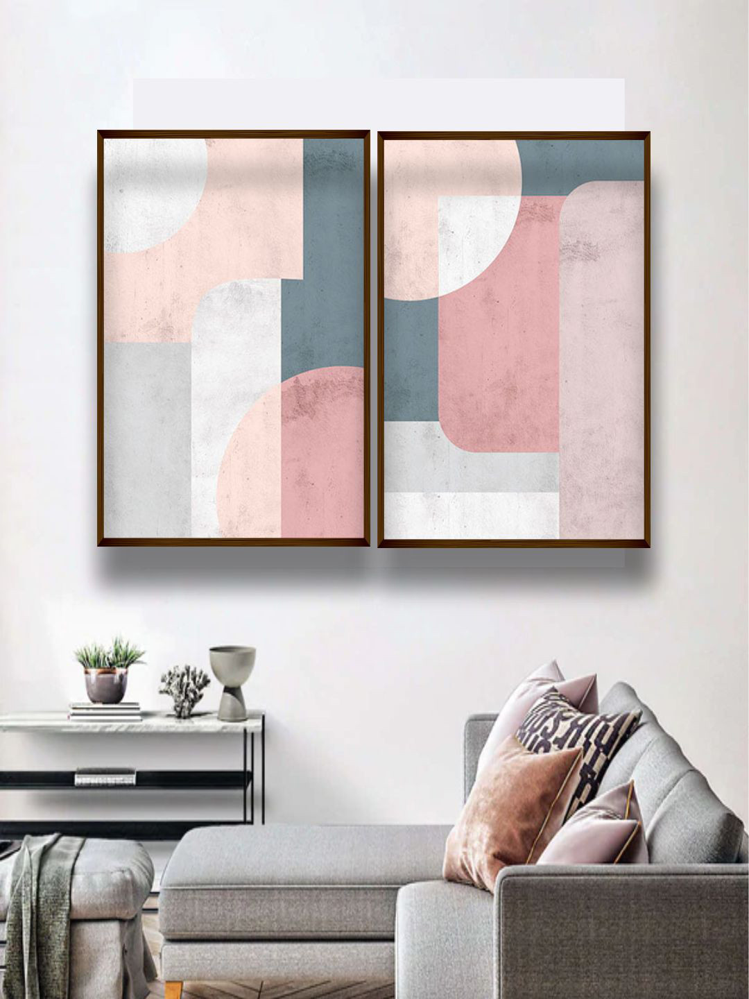 The Art House Set of 2 Abstract Wood Wall Art