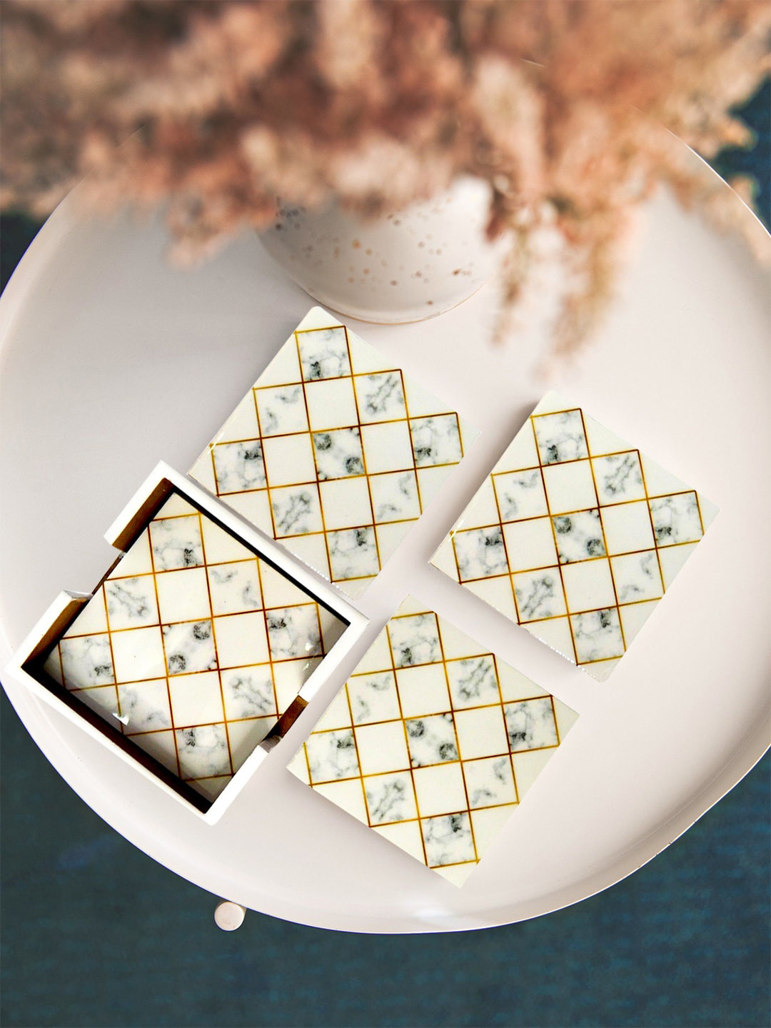 Tranquil Unisex square Set Of 6 Printed Wooden Coasters