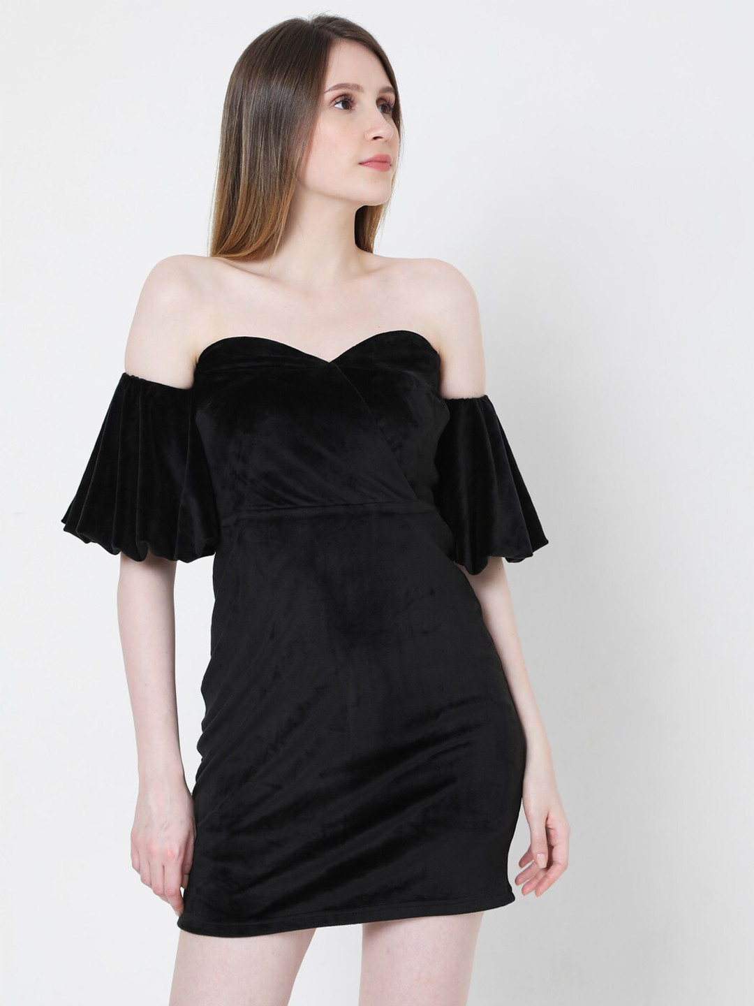 Vero Moda Black Off-Shoulder Bodycon Dress