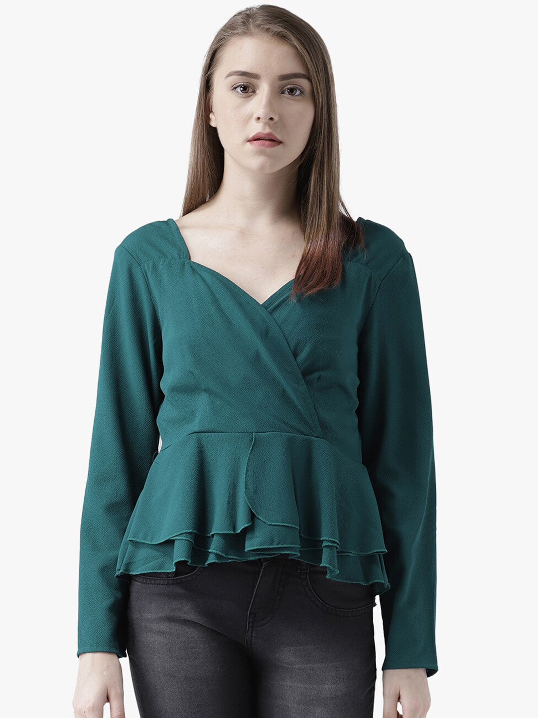 DODO & MOA Green Styled Back Top