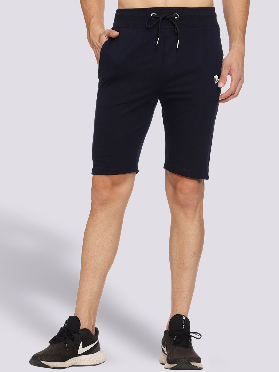 Mark Leute Men Blue Solid Sports Shorts