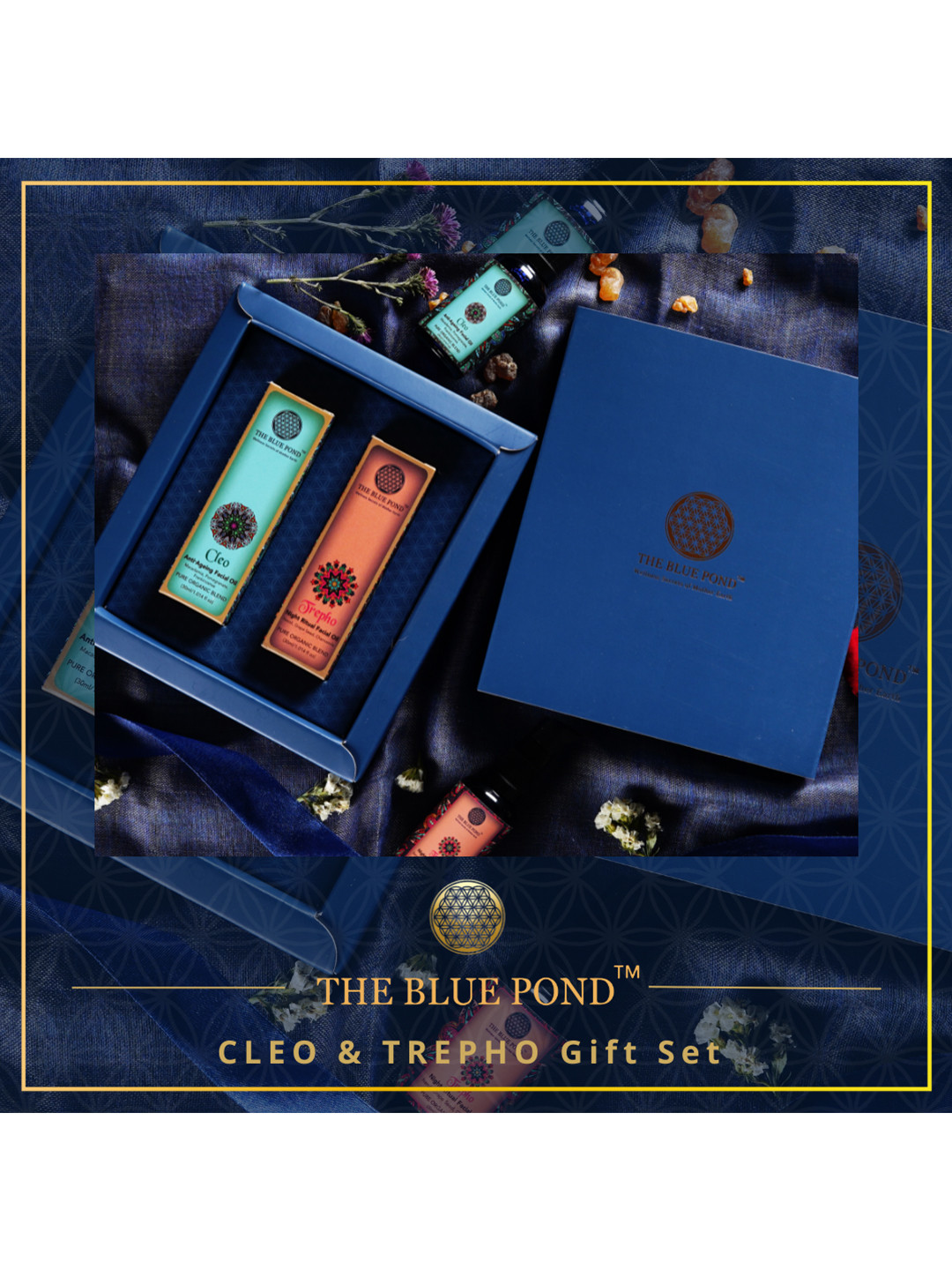 The Blue Pond Set of Cleo Anti-Ageing & Trepho Night Ritual Facial Oil Serum - 30 ml Each