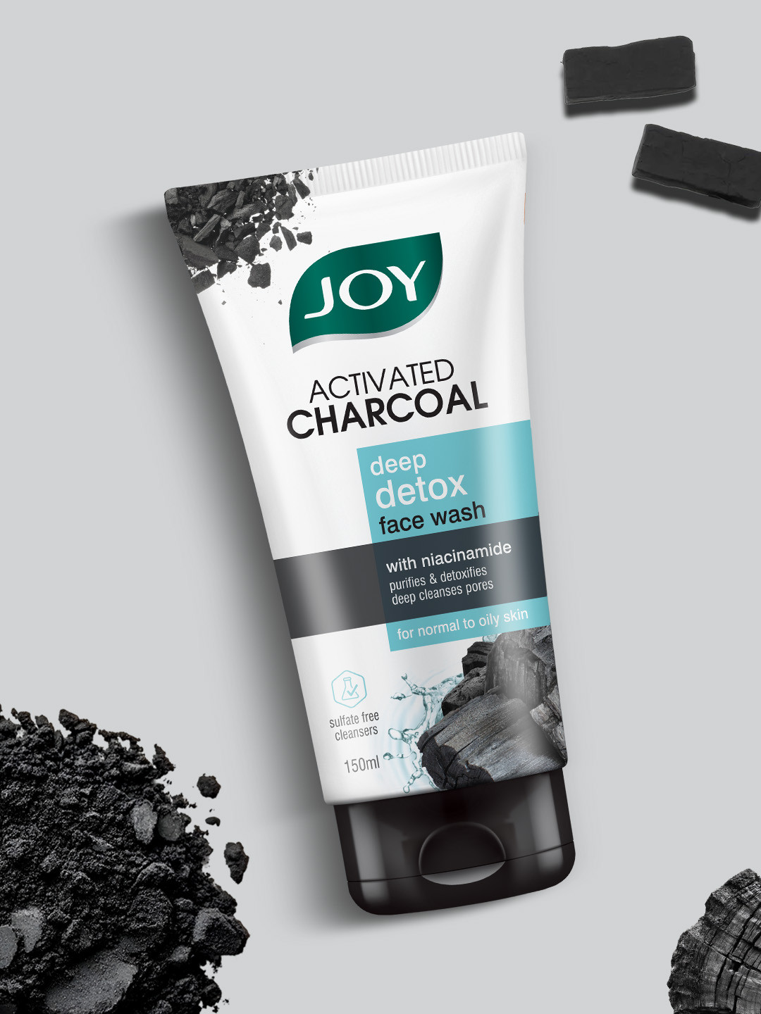 JOY Charcoal Face Wash For Oil Control & Dirt Removal - 150ml